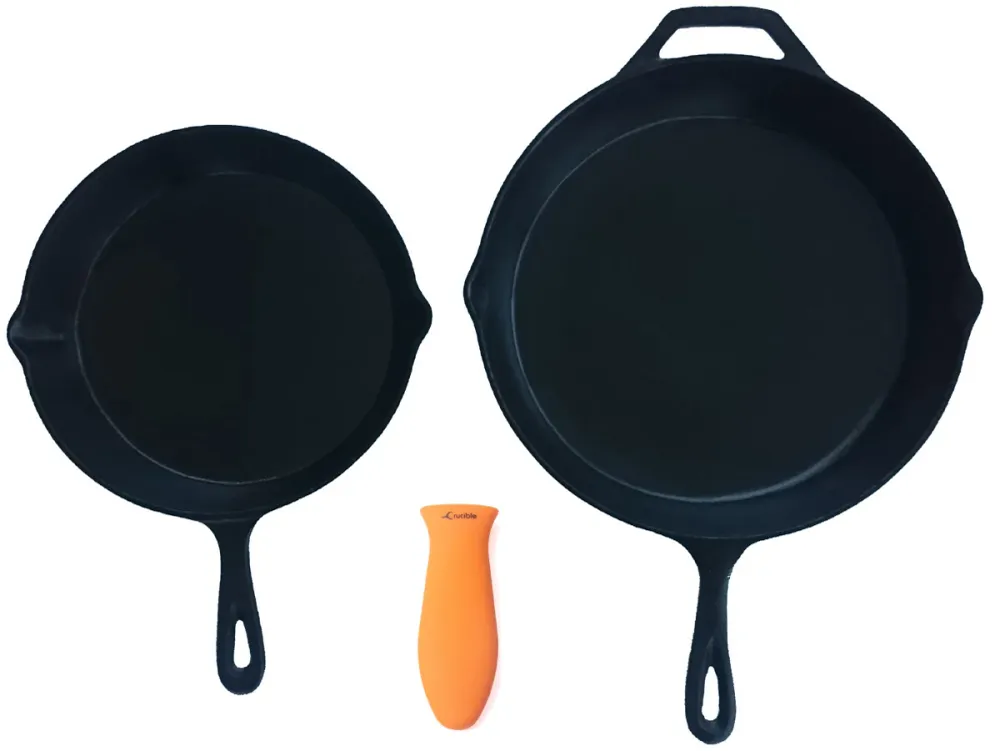 Silikone grydelapper (3-pak blandet orange) til støbejernsstegepander