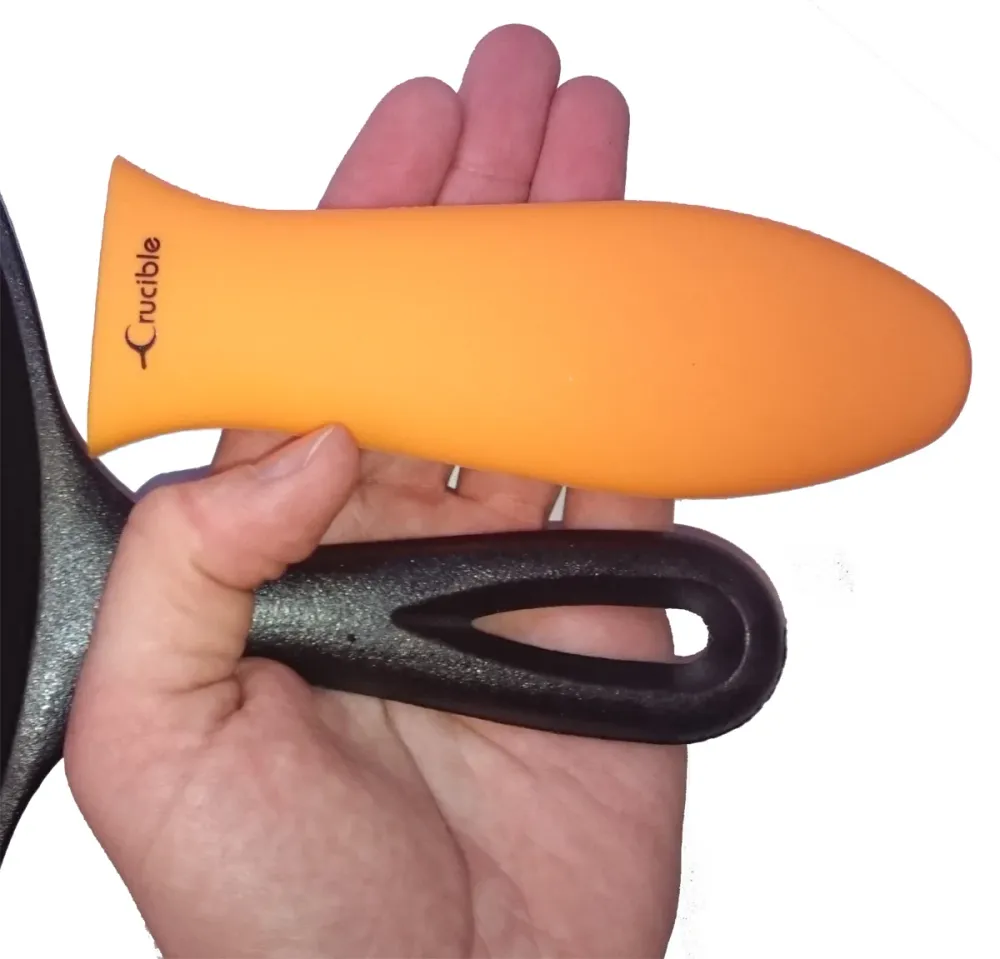 Silikone grydelapper (3-pak blandet orange) til støbejernsstegepander