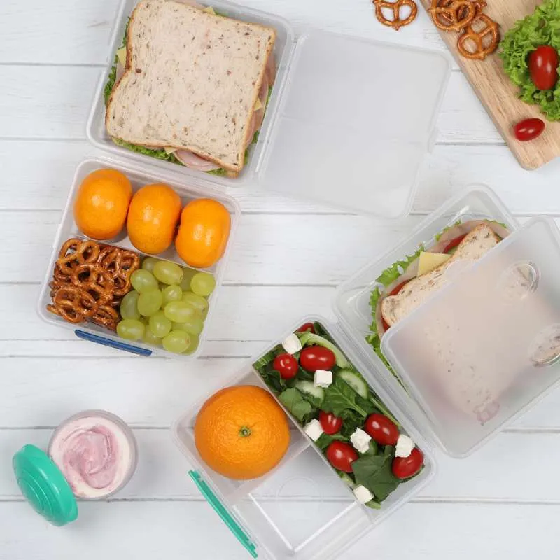 Sistema Madkasse - Lunch Cube To Go - 1.4 L. - Klar/Minty Teal