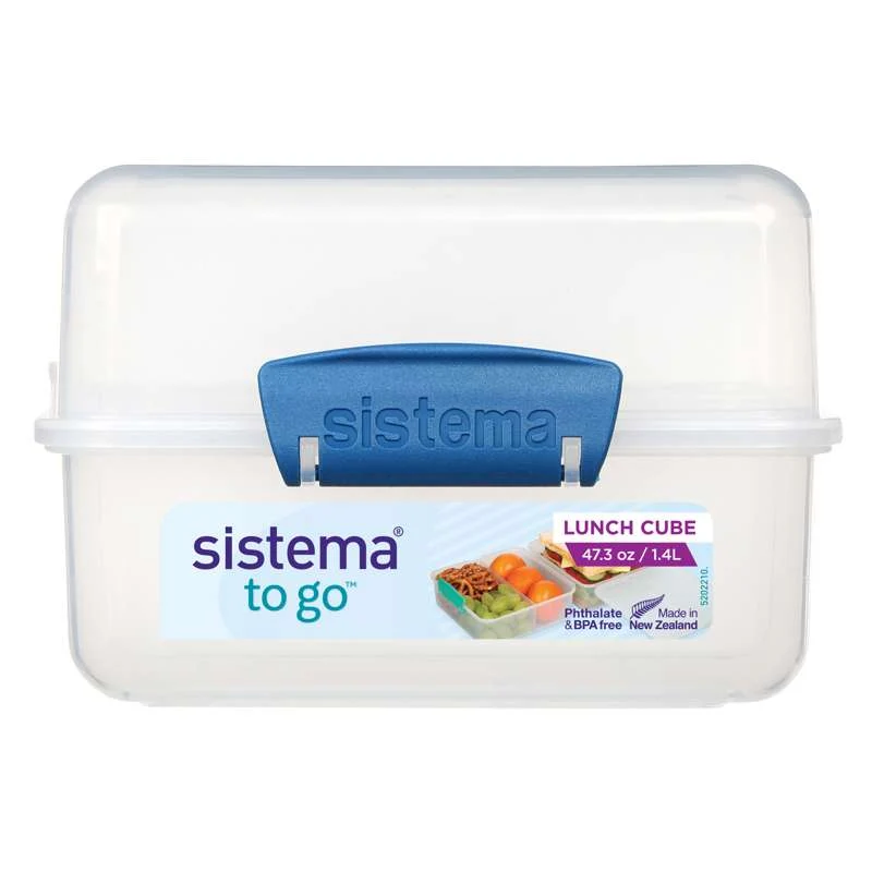 Sistema Madkasse - Lunch Cube To Go - 1.4 L. - Klar/Ocean Blue