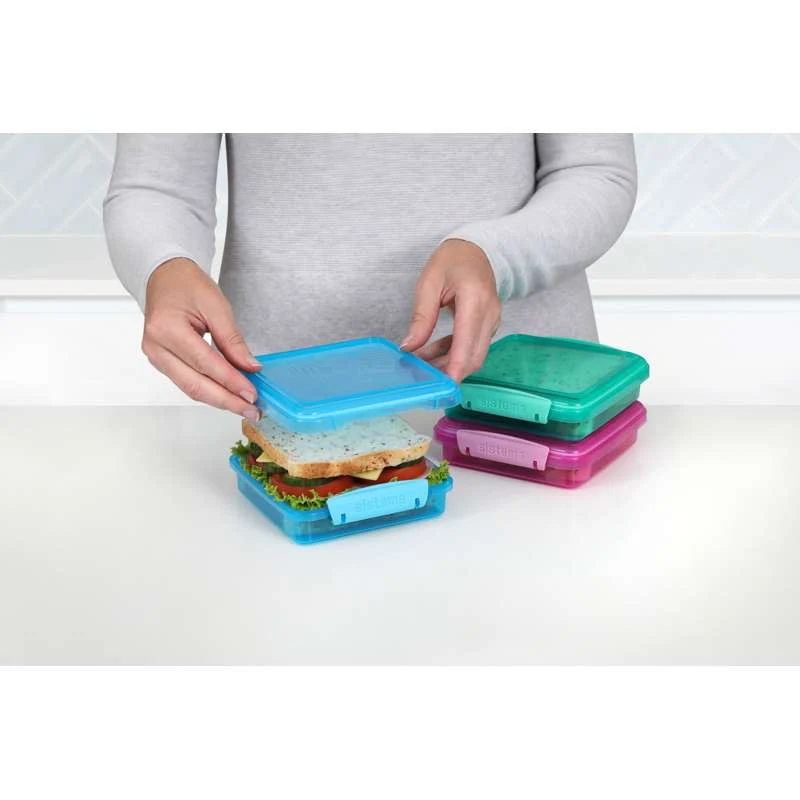 Sistema Madkasse - Sandwich Box - 3-Pak - 450ml - Ass.