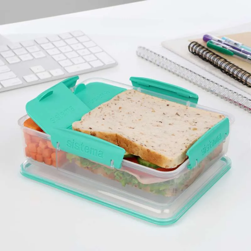 Sistema Madkasse - Snack Attack Duo To Go - 975ml - Klar/Minty Teal