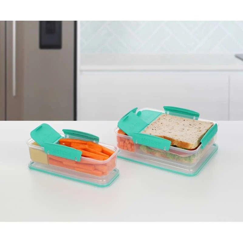 Sistema Madkasse - Snack Attack Duo To Go - 975ml - Klar/Minty Teal