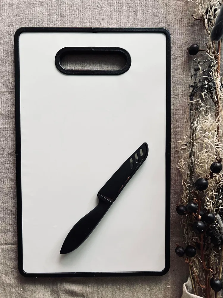 Skærebræt ink kniv - Design Hvidløg