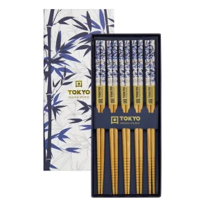 Spisepinde gavesæt, Blue Bamboo - 5 par