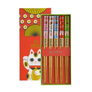 Spisepinde gavesæt, Lucky Cat - 5 par