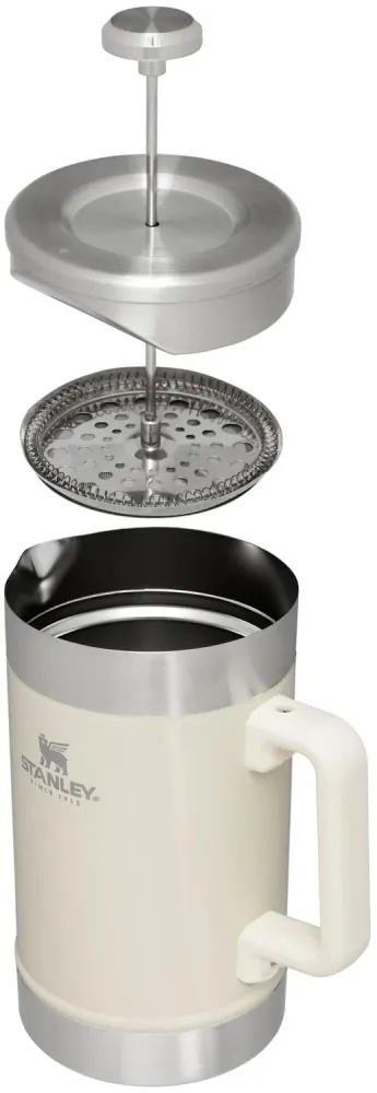 Stay-Hot French Press stempelkande, Cream Gloss - 1.4L