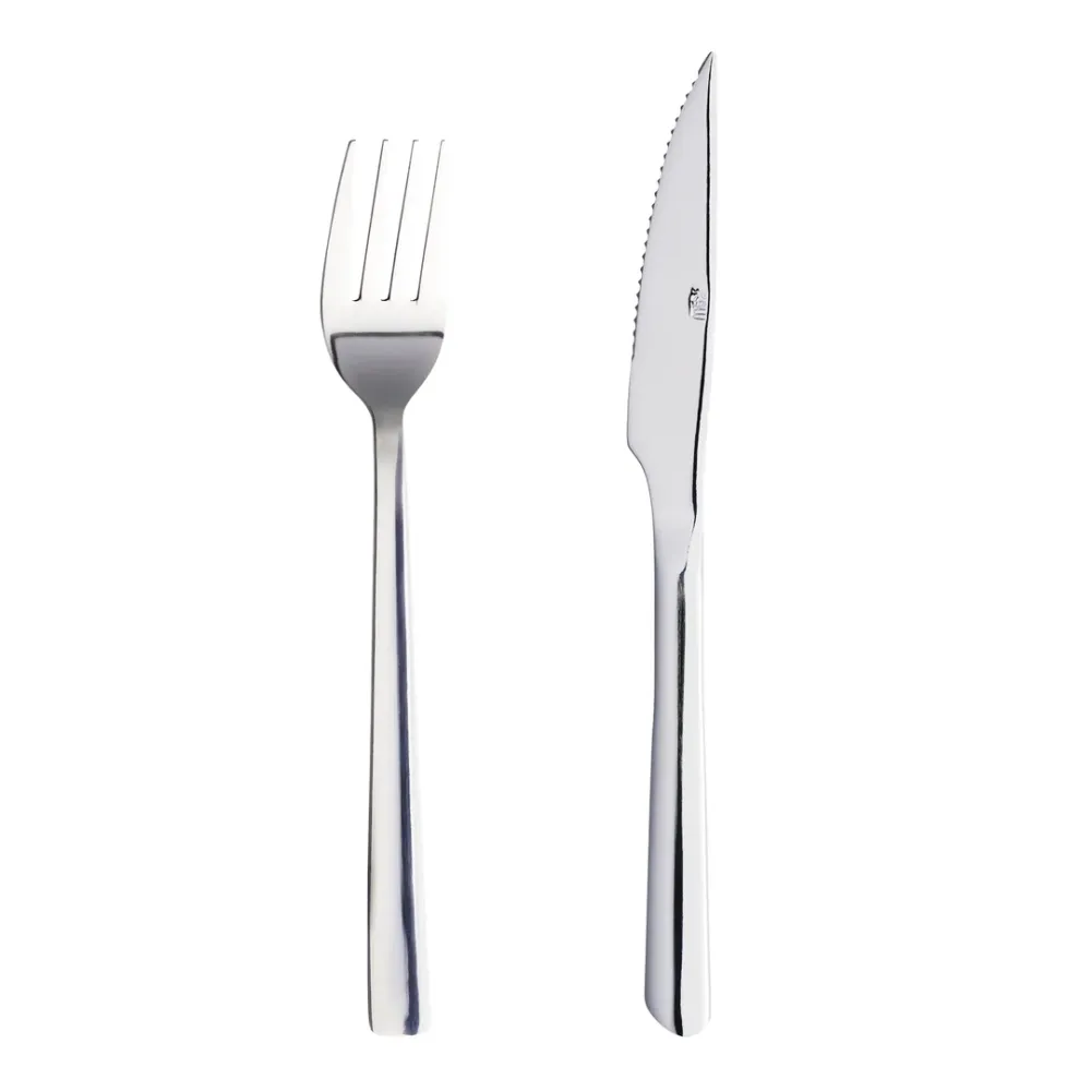 Steaksæt, blank - 8 dele
