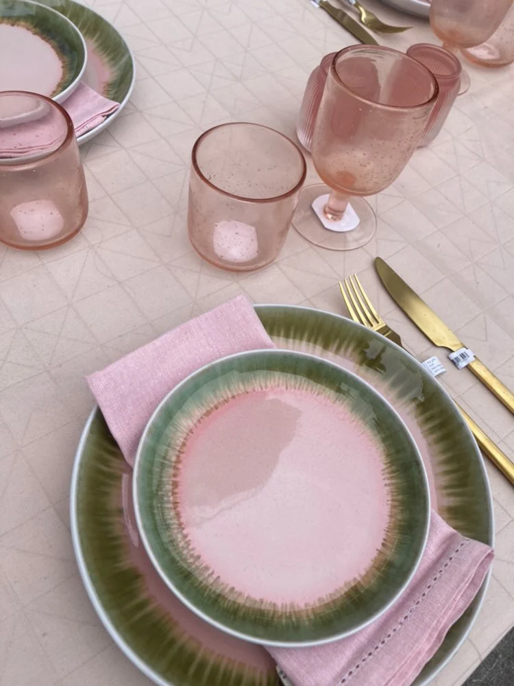 4 stk. ASTA Middagstallerkener i Rosa m. Løbeglasur (Ø26cm)