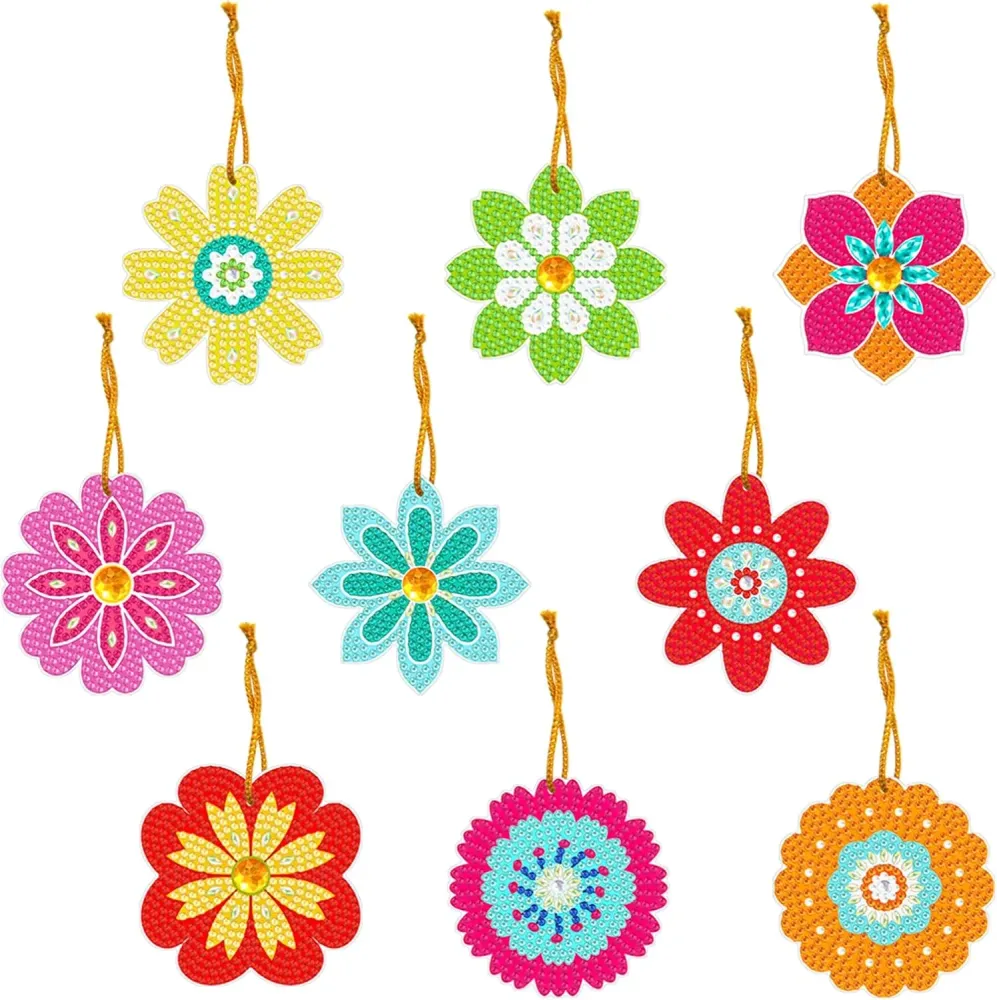9 stk blomsterophæng med smukke blomster
