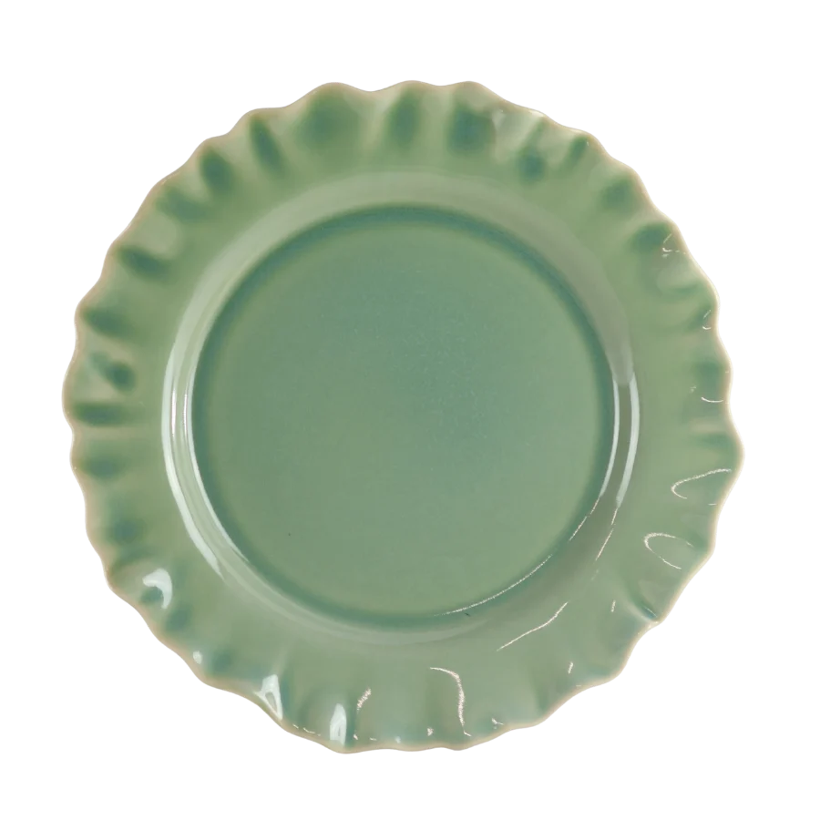 6 stk. Keramik Middagstallerkener BENTO i Grøn (Ø27x2,2cm)