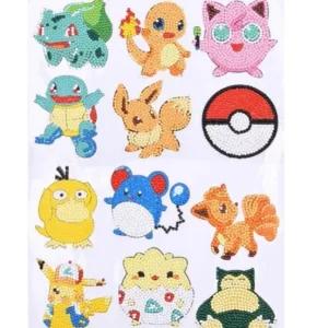 12 stk Klistermærker med Pokemon