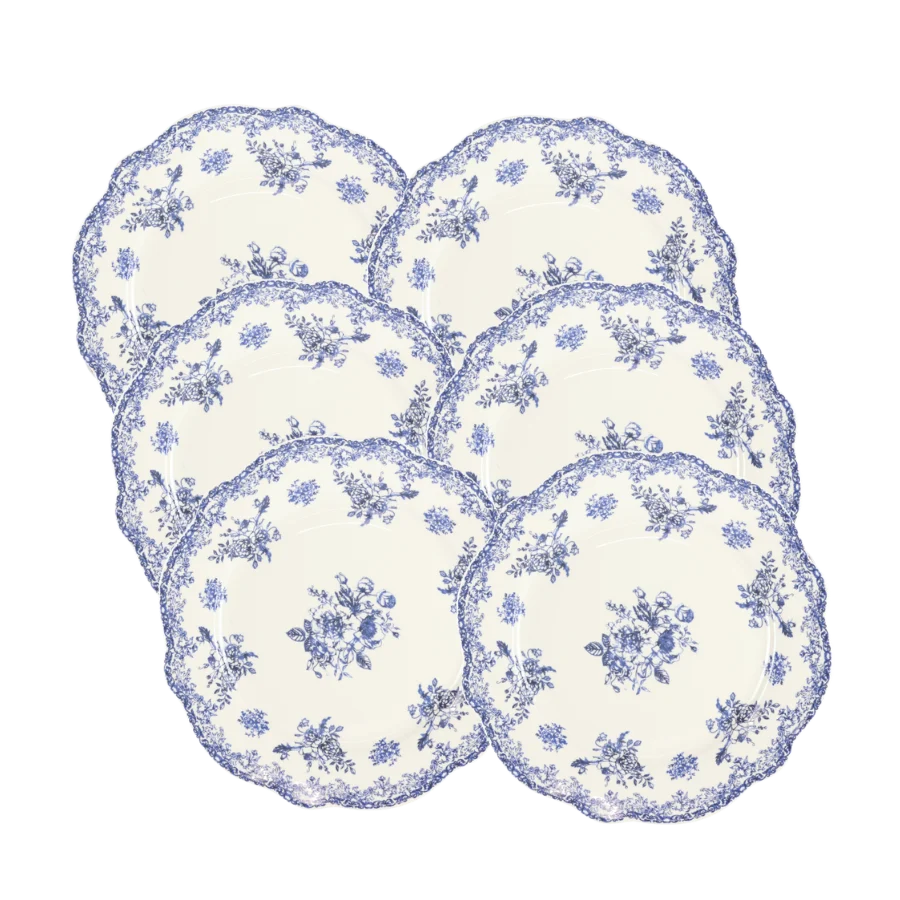 6 stk. Middagstallerkener DINNA i Blå (Ø27x2,2 cm)