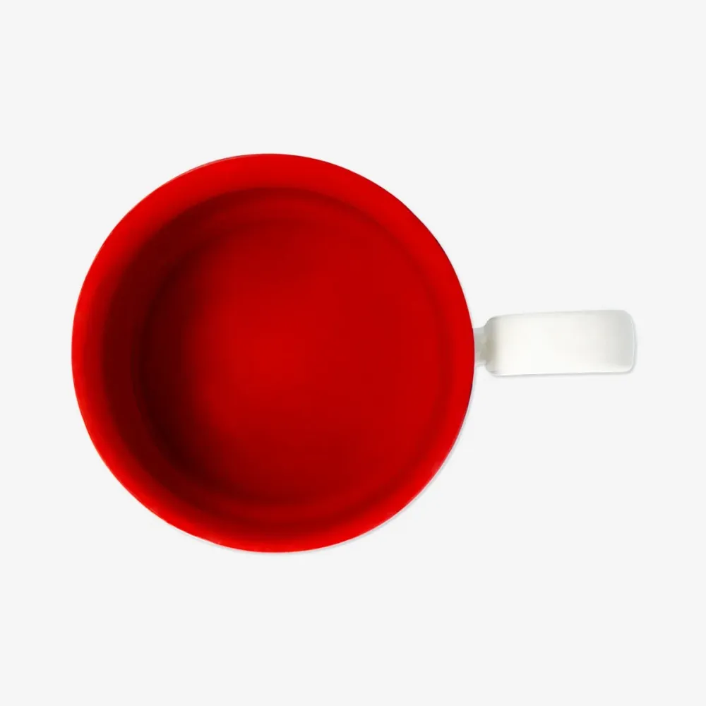 Stribet krus med rød farve indeni - 300 ml