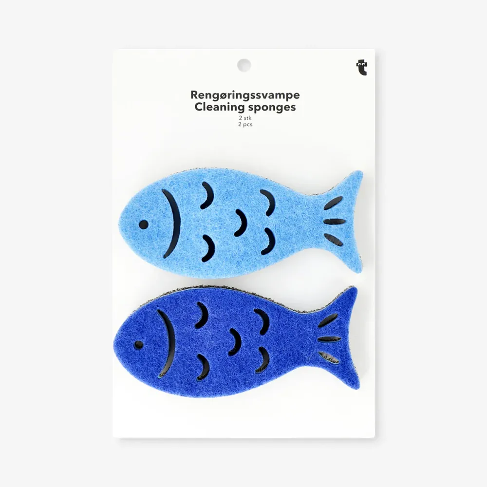Svampe til fiskerensning med hård tekstur - 2 stk.