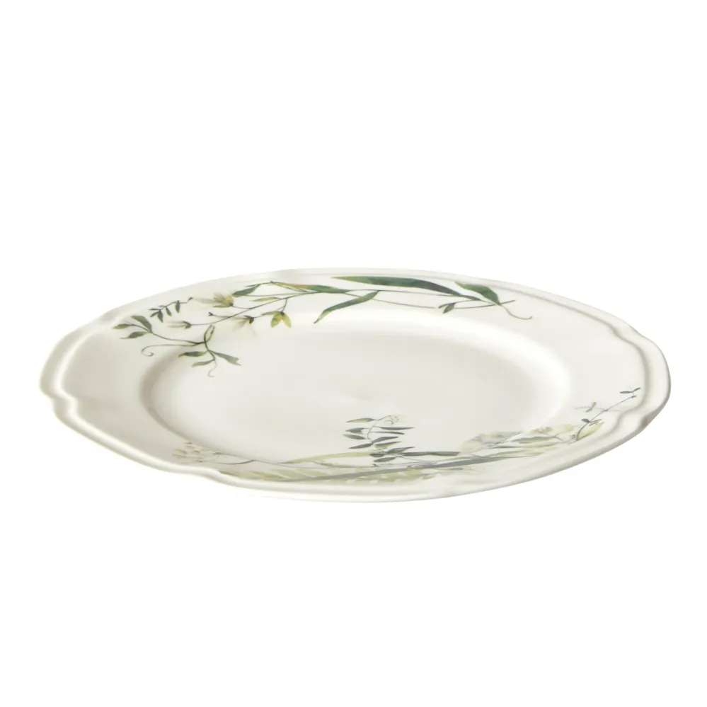 Tallerken Flora Ø26 cm benporcelæn grøn