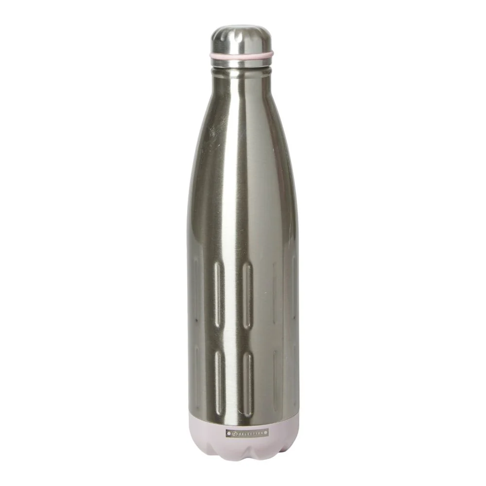 Termoflaske 750 ml. dobbeltvægget stål/rosa
