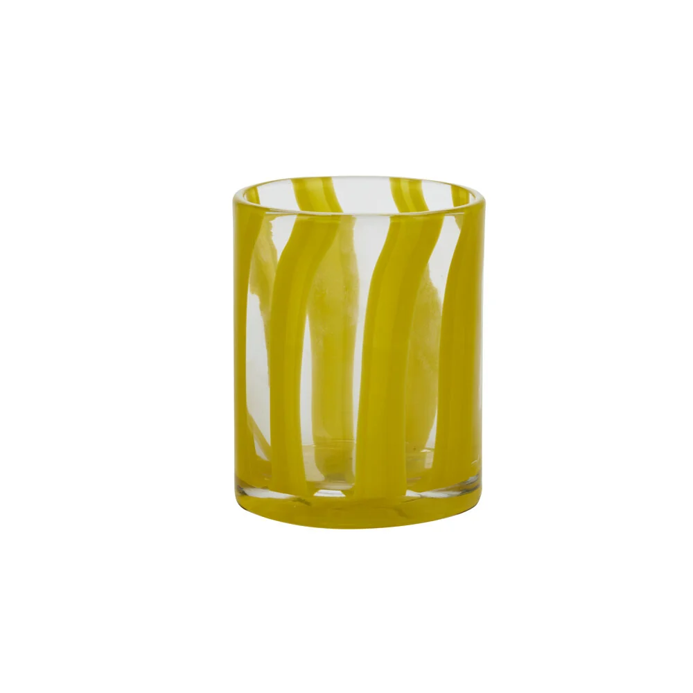 Tumbler glas med striber - gul
