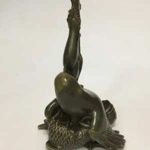Unika Royal Copenhagen Hugo Liisberg Figur af Pelikan med fisk fra den 27-9-1919