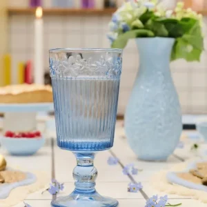 Vinglas med blomsterdetaljer - 250 ml