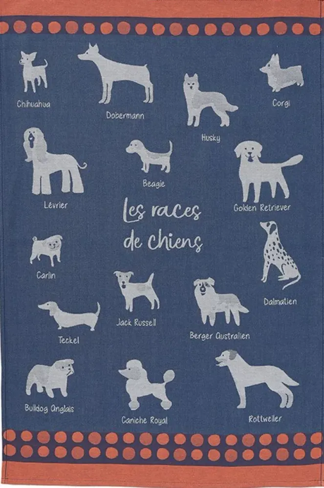Viskestykke 'Les races de chien'