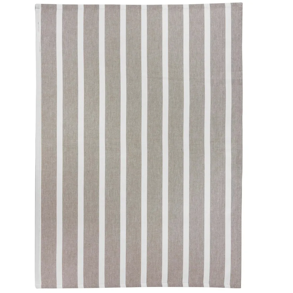 Viskestykke stribet, brun/hvid - 50x70 cm.
