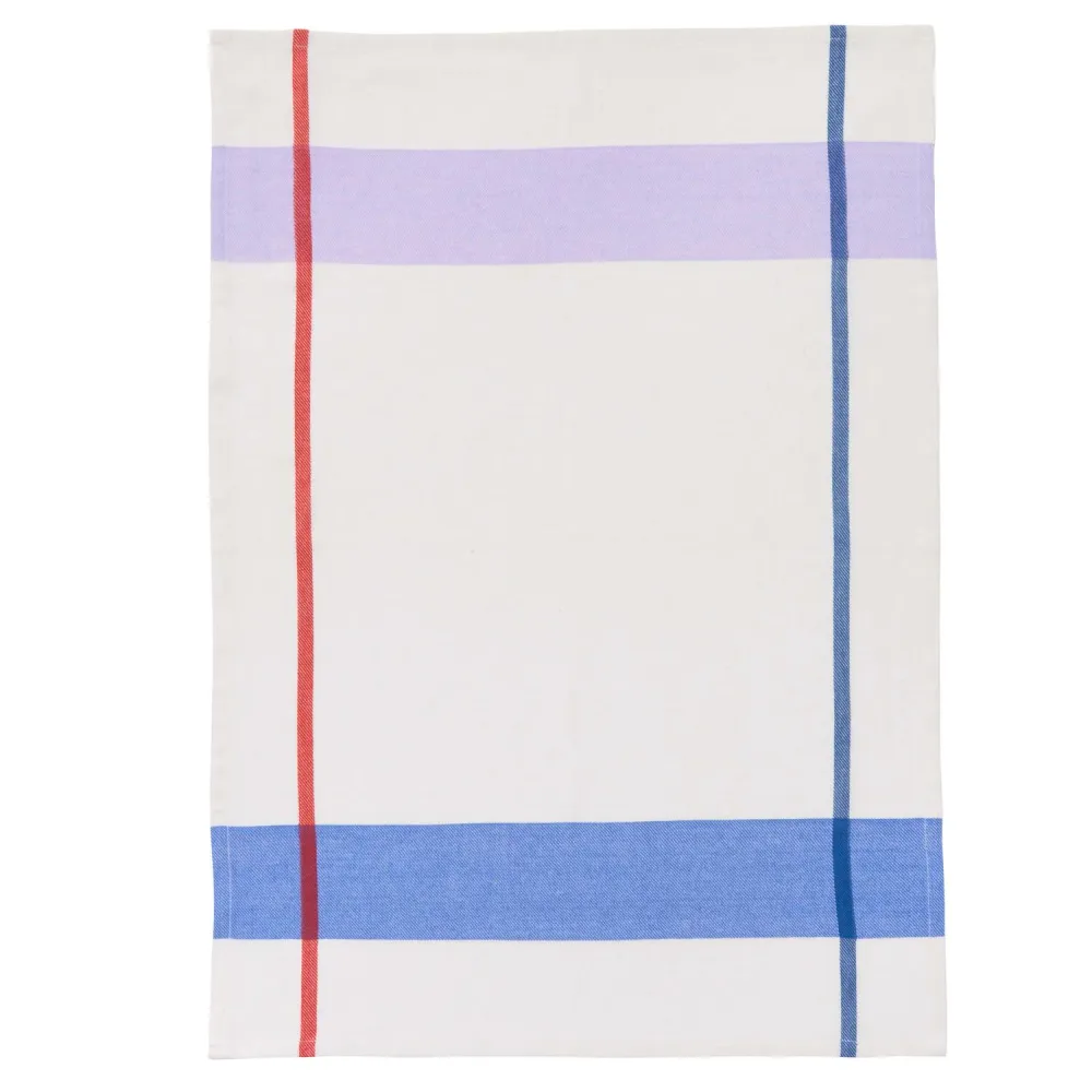 Viskestykke stribet, lilla/ivory - 50x70 cm.