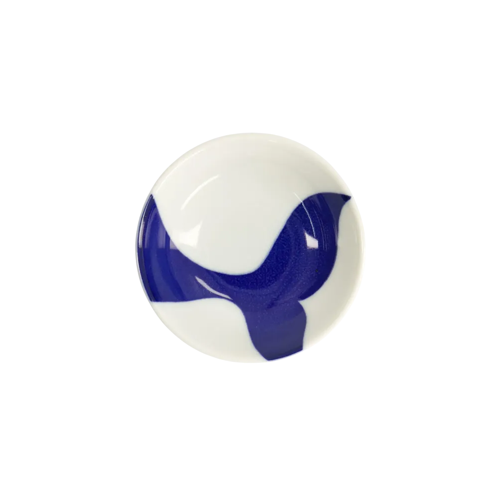 Whale Kawaii Sauce skål, blå/hvid - Ø9 cm.