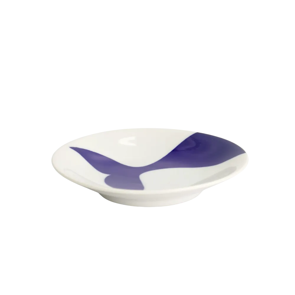 Whale Kawaii tallerken, blå/hvid - Ø13,7 cm.