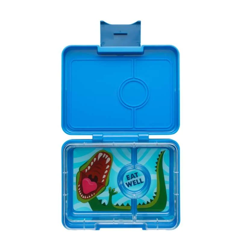 Yumbox Madkasse - Minisnack - 3 rum - Surf Blue/Dinosaur