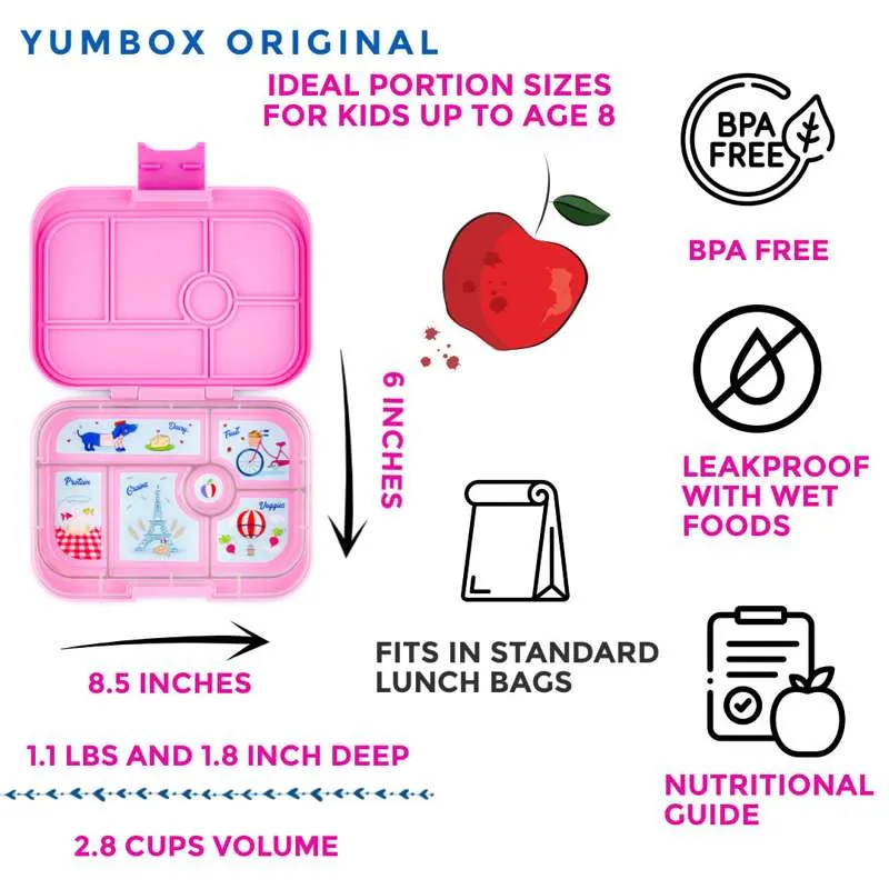 Yumbox Madkasse - Original - 6 rum - Power Pink/Paris