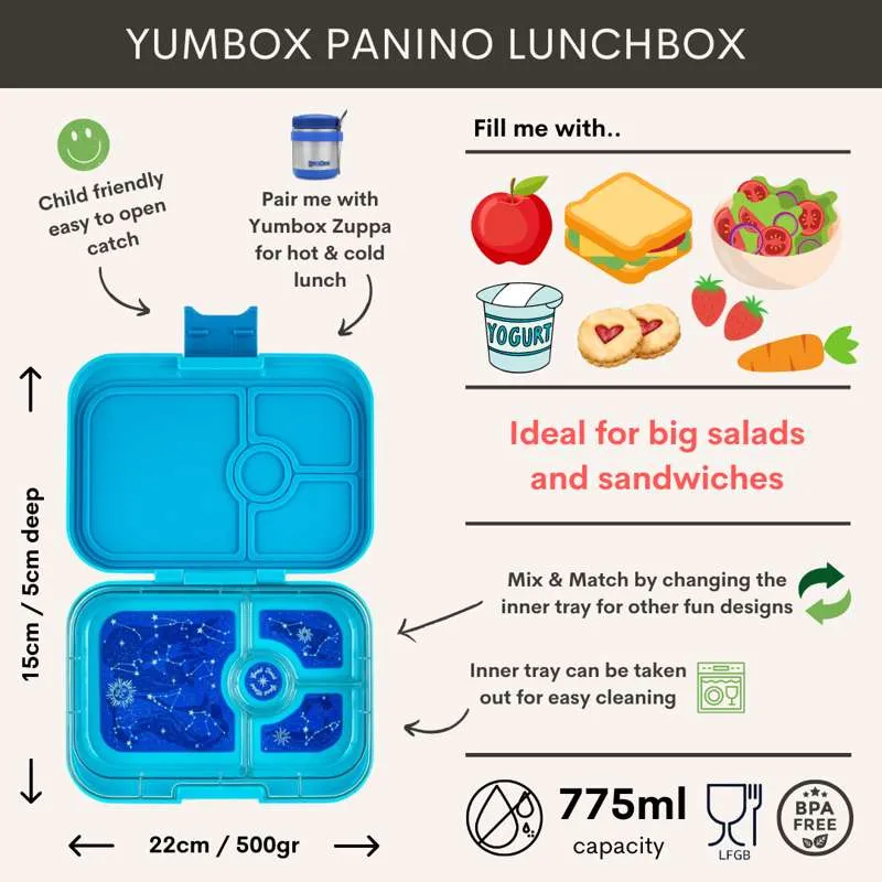 Yumbox Madkasse - Panino - 4 rum - Matcha Green/Race Cars
