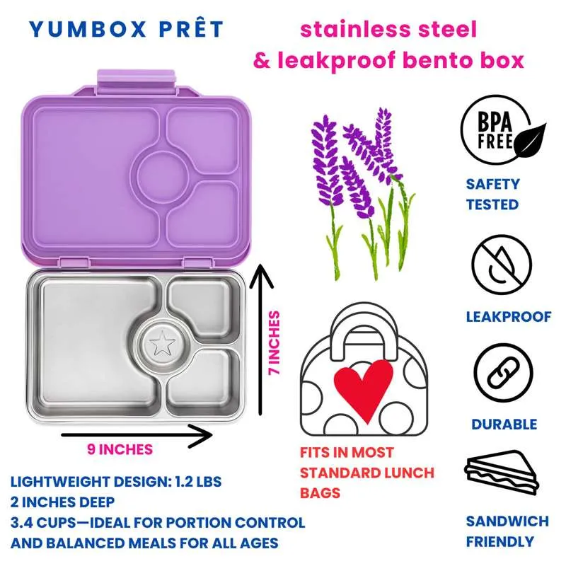 Yumbox Madkasse - Presto Stainless Steel - 4 rum - Pomme Green