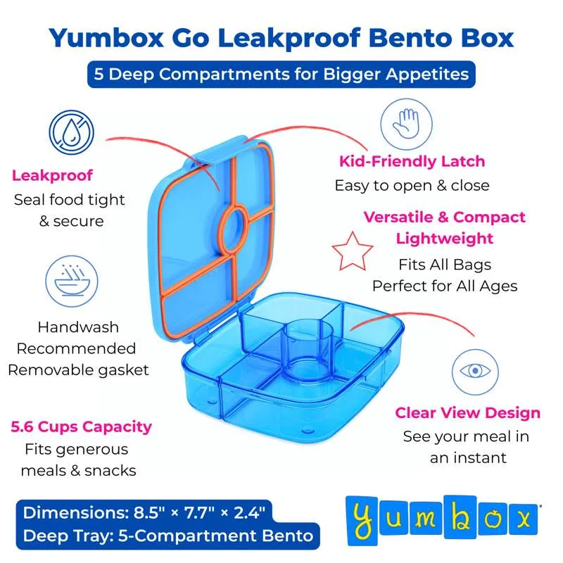 Yumbox Madkasse - Go - 5 rum - Miami Blue