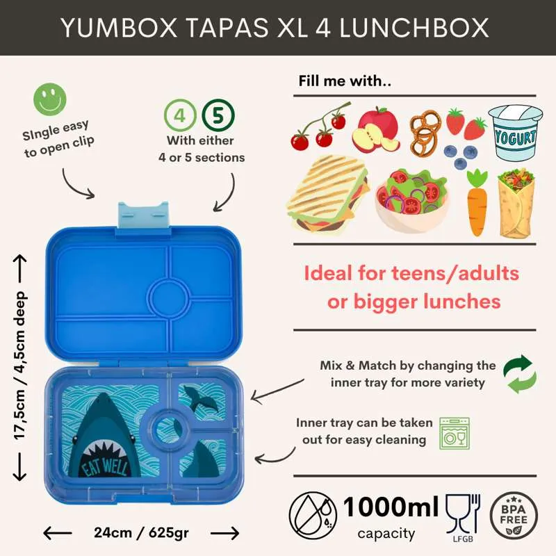 Yumbox Madkasse - Tapas XL - 4 rum - Seville Purple/Rainbow