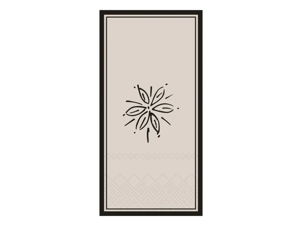 Chic Antique - Servietter Sort Blomst 3-Lags, 16 stk - 40x40 cm