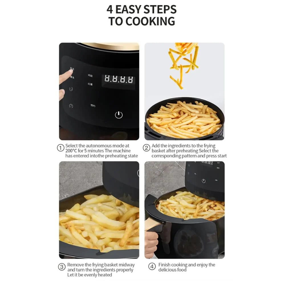 Airfryer 3.5 liter (fedtfattig: grille, bage, stege og friturestege)