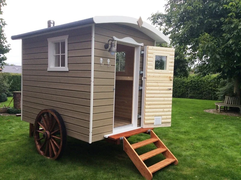 Saunavogn "med brændefyring" - original saunahygge i mobil form