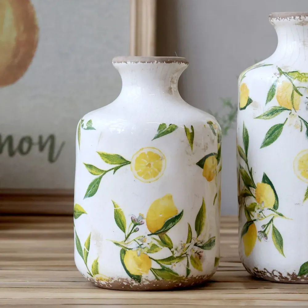 Chic Antique - Limone Flaske med Citronmotiv 17x10 cm