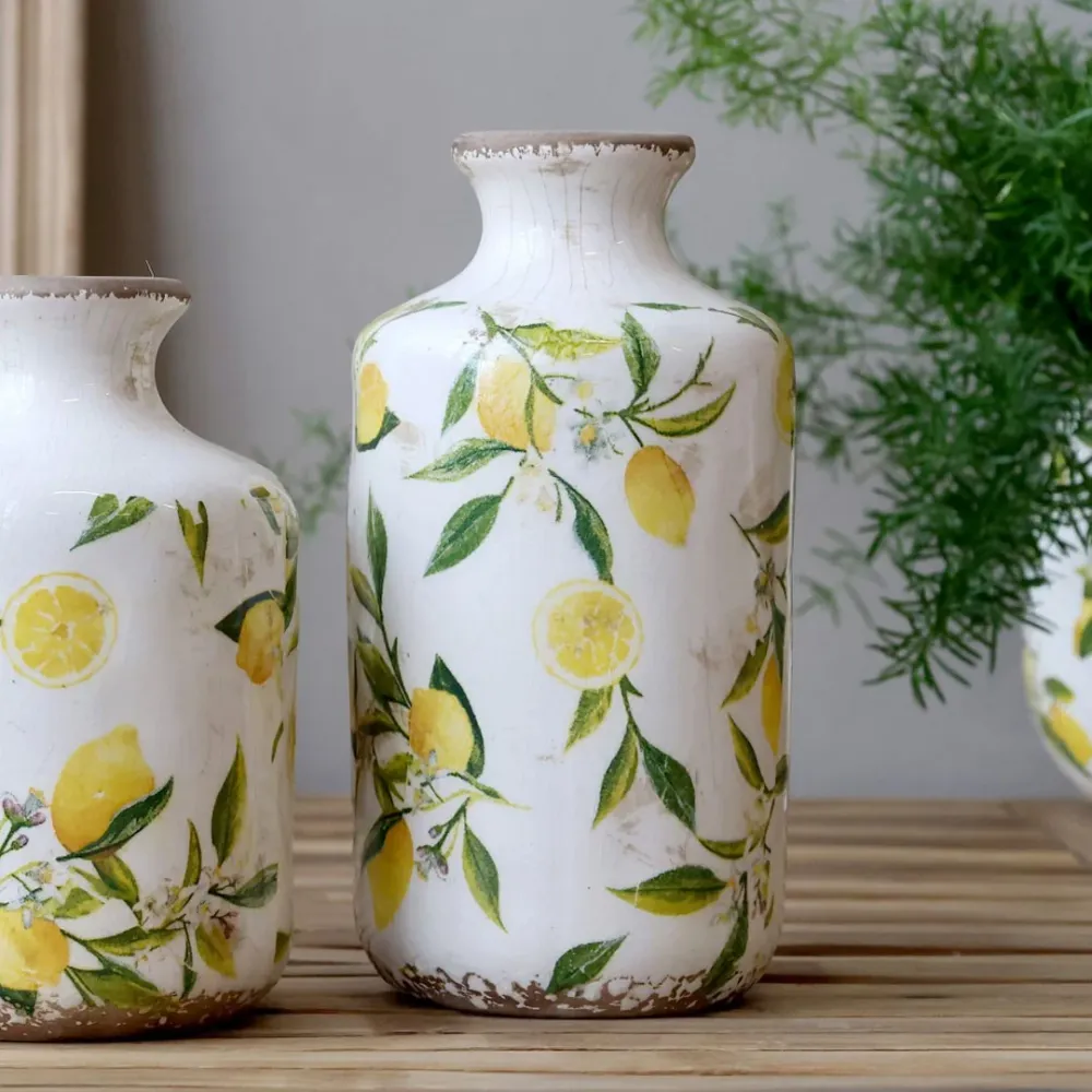 Chic Antique - Limone Flaske med Citronmotiv 21x10 cm