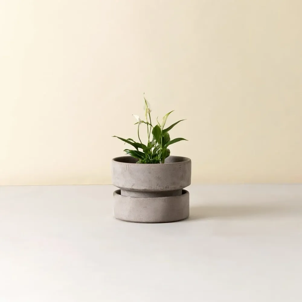 Hoff Low Pot - Urtepotte - Raw Grey