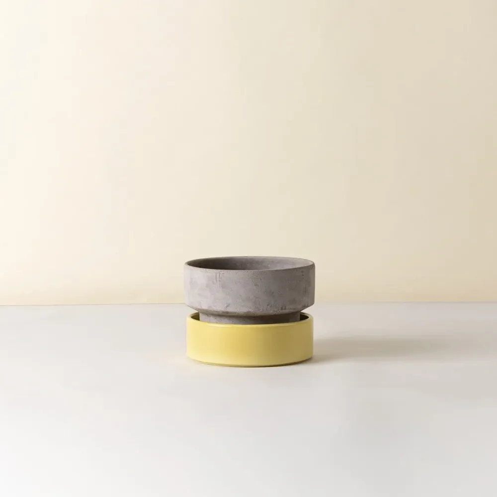 Hoff Low Pot - Urtepotte - Raw Grey