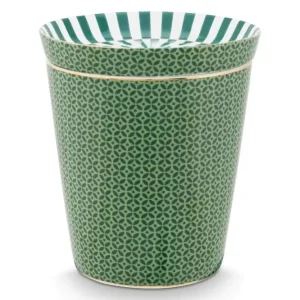 Krus med lille skål - Royal Stripes Mug Tiles & Tea Tip, Grøn