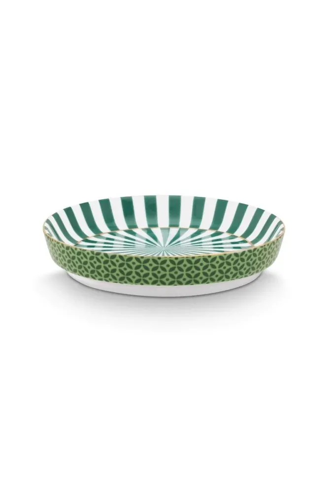 Krus med lille skål - Royal Stripes Mug Tiles & Tea Tip, Grøn