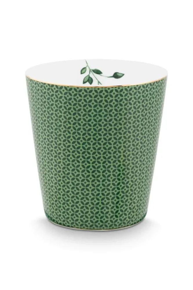 Krus med lille skål - Royal Stripes Mug Tiles & Tea Tip, Grøn