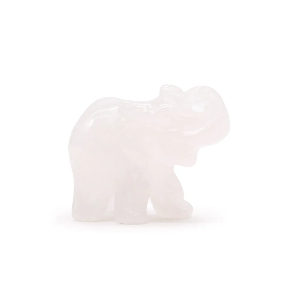 Elefantfigur i rosenkvarts – 50x35x25 mm