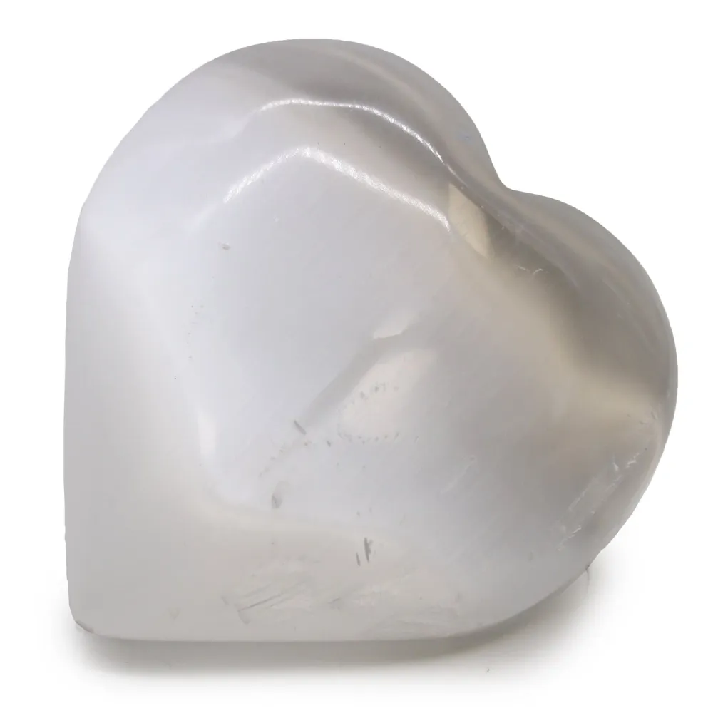Selenit Hjerte Krystal 10 cm