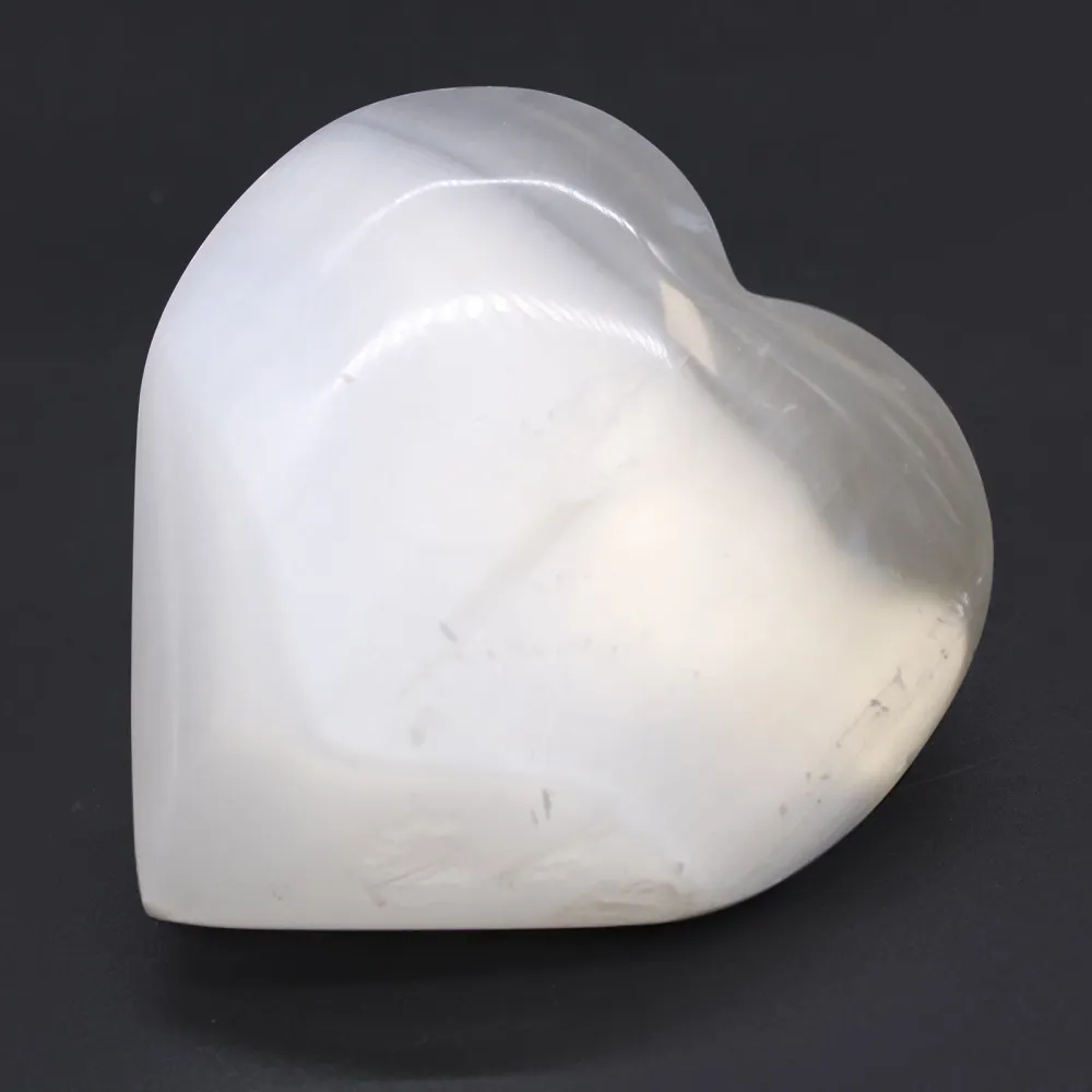 Selenit Hjerte Krystal 10 cm