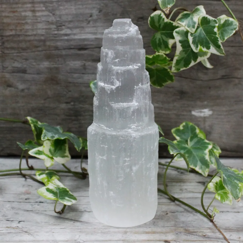 Selenit Krystaltårn – 15 cm