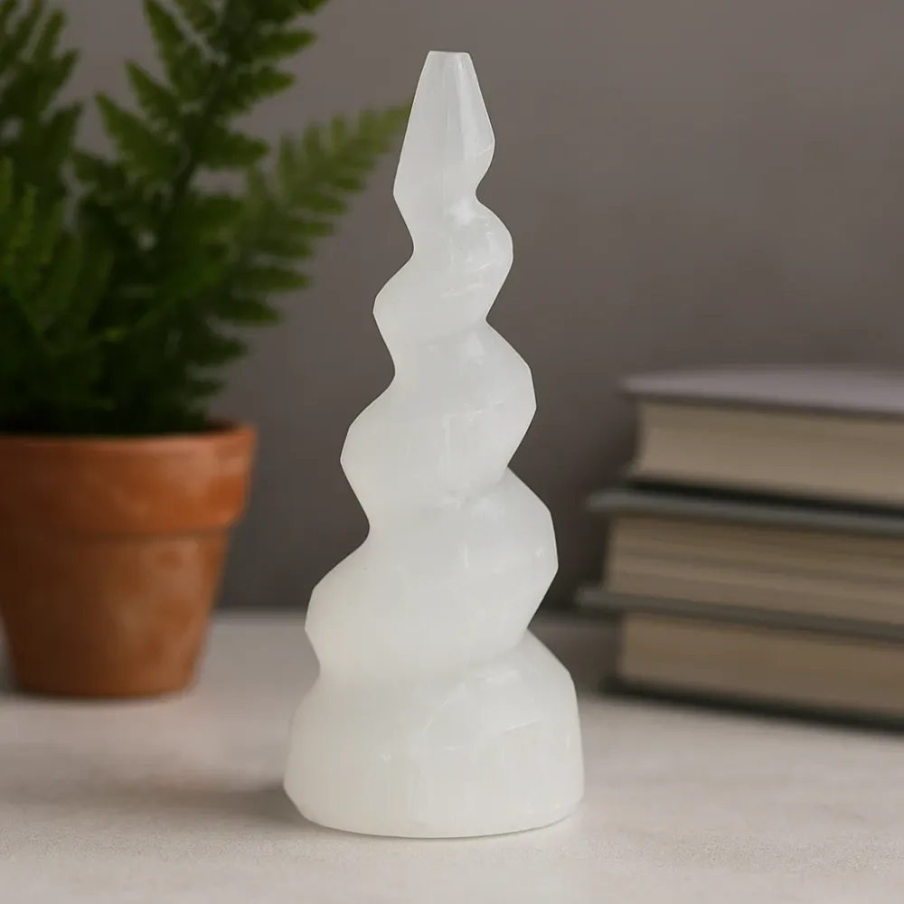 Selenittårn Spiral Enhjørningehorn 10 cm
